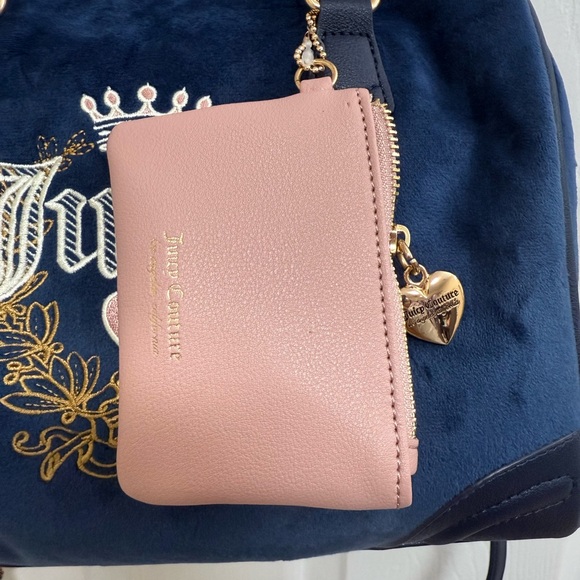 NWT Juicy Couture Heritage Satchel in Regal Blue/Dusty Blush - Picture 2 of 7